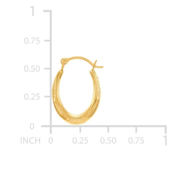 10K gold hoop earrings, - Picture 3 of 4